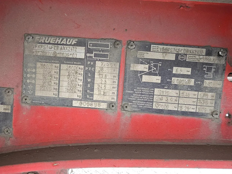 Полуприцеп-фургон Fruehauf 2000KG DHollandia - Lifting axle - sliding door: фото 10