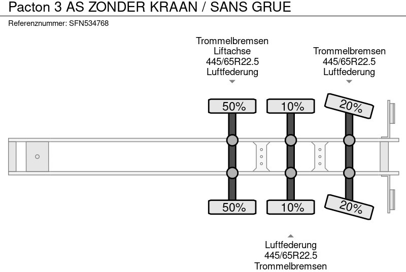 Полуприцеп бортовой/ Платформа Pacton 3 AS ZONDER KRAAN / SANS GRUE: фото 13