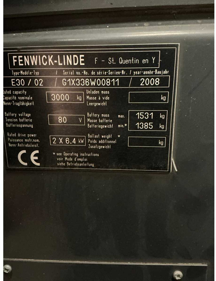 2008 LINDE E30/02 FORKLIFT - Вилочный погрузчик: фото 2 2008 LINDE E30/02 FORKLIFT - Вилочный погрузчик: фото 2