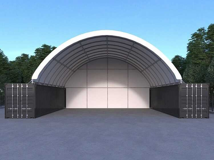 Rhino-Cross-Shelter C4040E - 12x12x4,5 m met eind zeil - Резервуар для хранения: фото 1 Rhino-Cross-Shelter C4040E - 12x12x4,5 m met eind zeil - Резервуар для хранения: фото 1