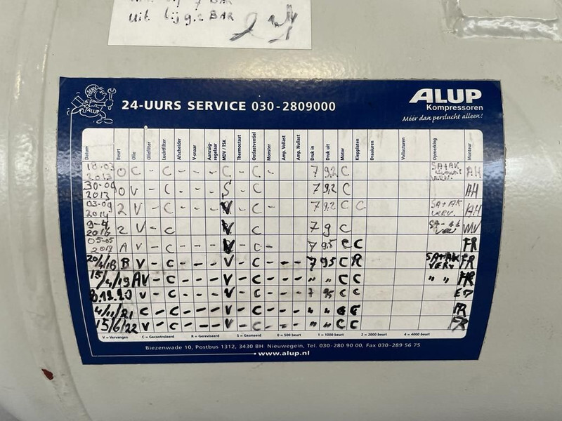 Воздушный компрессор Alup 2.2 kW 240 L / min 10 Bar Elektrische Zuigercompressor op ketel: фото 11