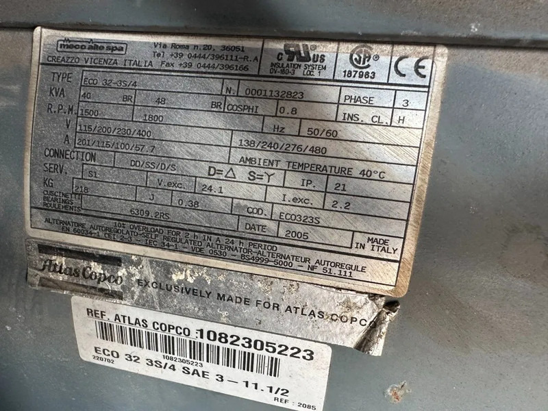 Электрогенератор Atlas-Copco QAS 38 Yanmar Mecc Alte Spa 40 kVA Silent generatorset: фото 10