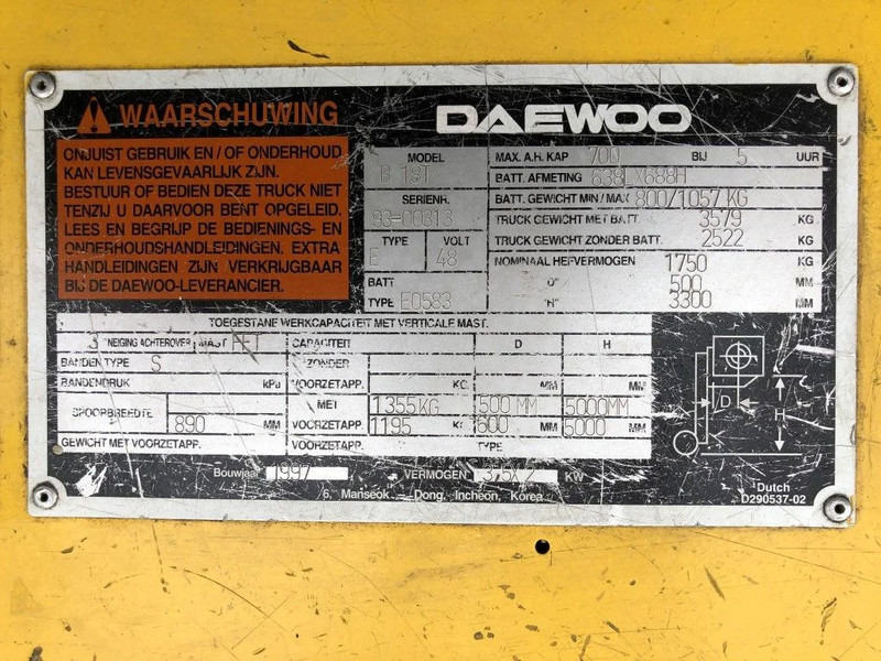 Daewoo B18T 1.8 ton Elektra Sideshift Heftruck - Электропогрузчик: фото 4 Daewoo B18T 1.8 ton Elektra Sideshift Heftruck - Электропогрузчик: фото 4