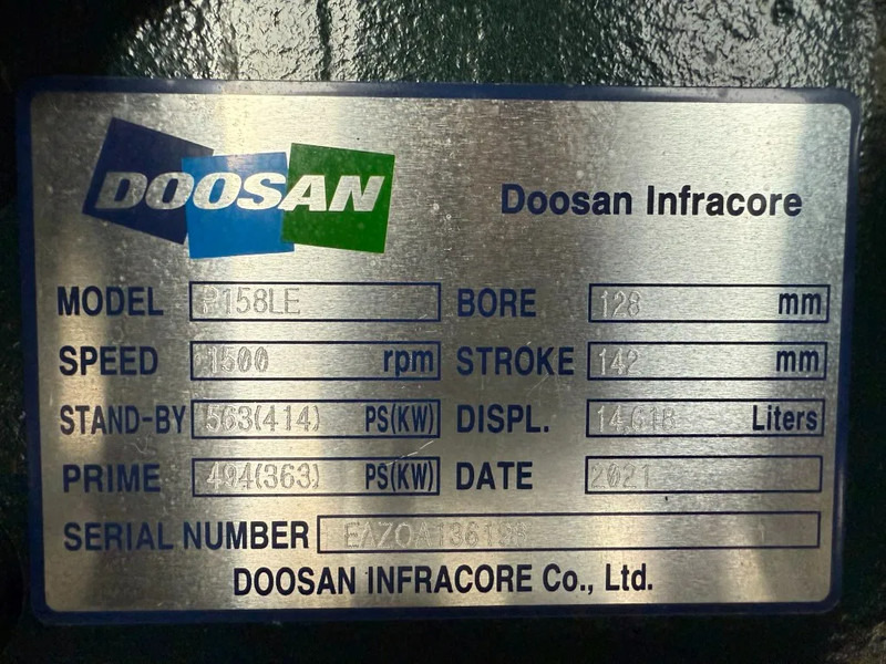 Doosan P158LE Teksan 440 kVA Silent Noodstroom generatorset Overstock New ! Surplus - Электрогенератор: фото 4 Doosan P158LE Teksan 440 kVA Silent Noodstroom generatorset Overstock New ! Surplus - Электрогенератор: фото 4