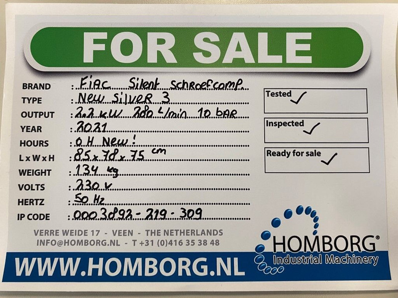 Fiac New Silver 3 Silent 2.2 kW 3 PK 280 L / min 10 Bar Elektrische Schroefcompressor - Воздушный компрессор: фото 2 Fiac New Silver 3 Silent 2.2 kW 3 PK 280 L / min 10 Bar Elektrische Schroefcompressor - Воздушный компрессор: фото 2