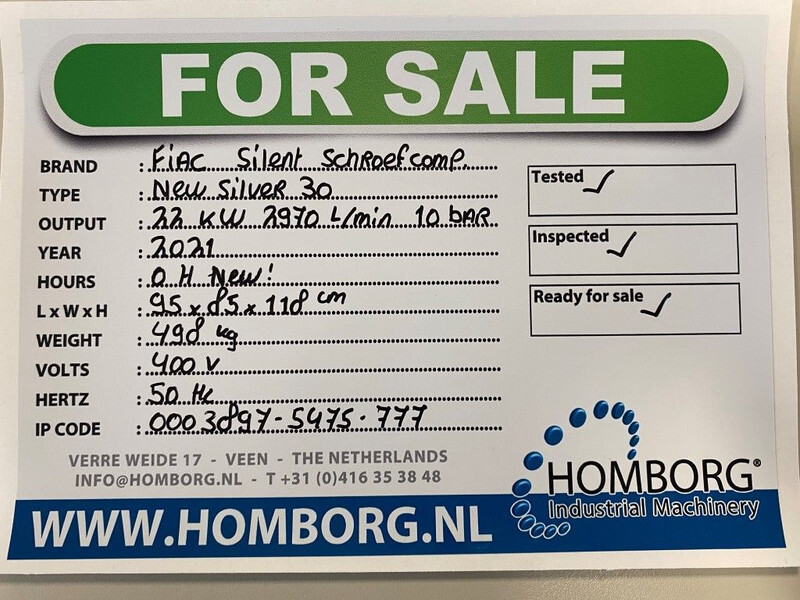 Fiac New Silver 30 Silent 22 KW 2970 L / min 10 Bar Elektrische Schroefcompressor - Воздушный компрессор: фото 2 Fiac New Silver 30 Silent 22 KW 2970 L / min 10 Bar Elektrische Schroefcompressor - Воздушный компрессор: фото 2