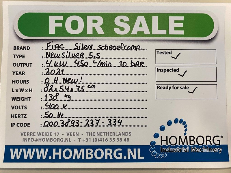 Fiac New Silver 5.5 Silent 4 kW 450 L / min 10 Bar Elektrische Schroefcompressor - Воздушный компрессор: фото 2 Fiac New Silver 5.5 Silent 4 kW 450 L / min 10 Bar Elektrische Schroefcompressor - Воздушный компрессор: фото 2