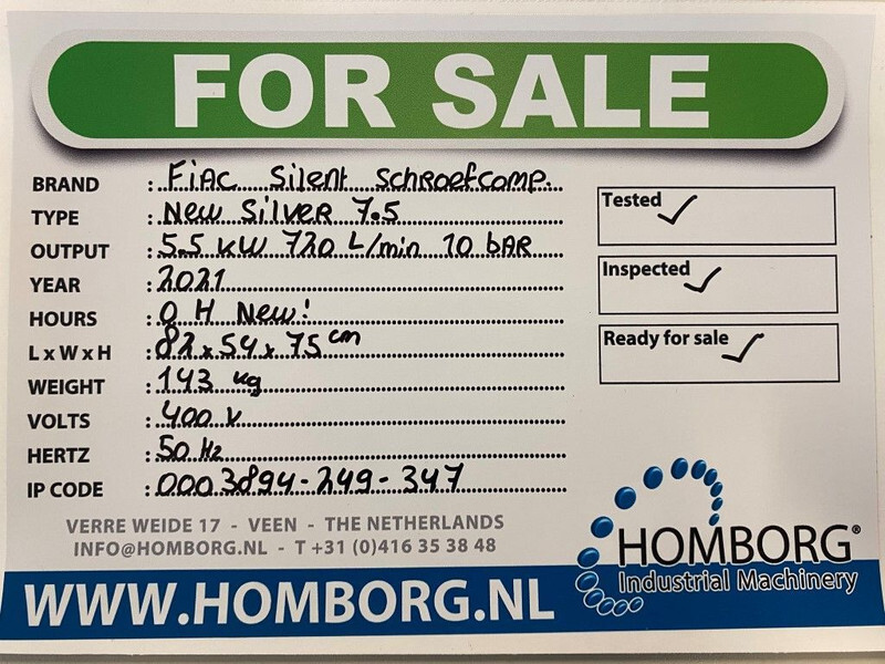 Fiac New Silver 7.5 Silent 5.5 kW 720 L / min 10 Bar Elektrische Schroefcompressor - Воздушный компрессор: фото 2 Fiac New Silver 7.5 Silent 5.5 kW 720 L / min 10 Bar Elektrische Schroefcompressor - Воздушный компрессор: фото 2