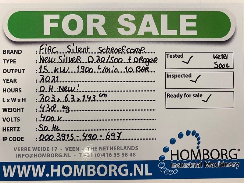 Fiac New Silver D 20 / 500 Silent 15 kW 1900 L / min 10 Bar Elektrische Schroefcompressor met ketel en droger - Воздушный компрессор: фото 2 Fiac New Silver D 20 / 500 Silent 15 kW 1900 L / min 10 Bar Elektrische Schroefcompressor met ketel en droger - Воздушный компрессор: фото 2