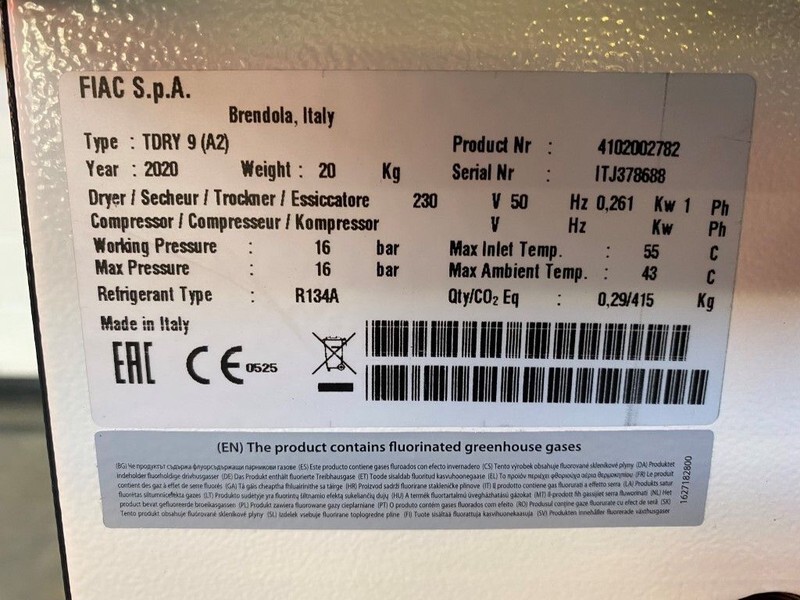 Fiac TDRY 9 luchtdroger 850 L / min 16 bar Airdryer New ! - Воздушный компрессор: фото 4 Fiac TDRY 9 luchtdroger 850 L / min 16 bar Airdryer New ! - Воздушный компрессор: фото 4