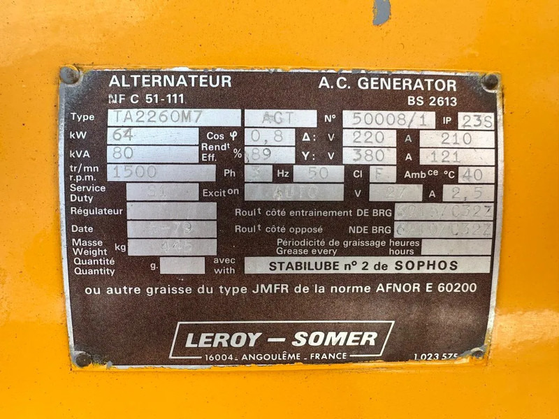 Ford Leroy Somer 80 kVA noodstroom generatorset ex Emergency 119 hours ! - Электрогенератор: фото 5 Ford Leroy Somer 80 kVA noodstroom generatorset ex Emergency 119 hours ! - Электрогенератор: фото 5