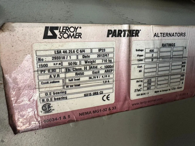 Электрогенератор GESAN DVR 250 Volvo leroy Somer 275 kVA Silent Rental generatorset: фото 12