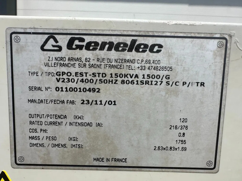 Электрогенератор Iveco 8061 Marelli 150 kVA noodstroom generatorset ATS automatische netovername: фото 9