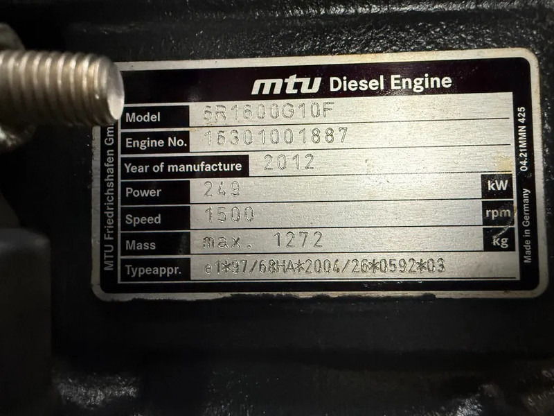 Электрогенератор MTU 6R1600 G10F Himoinsa Mecc Alte Spa 315 kVA Silent generatorset Stage 3A: фото 5 Электрогенератор MTU 6R1600 G10F Himoinsa Mecc Alte Spa 315 kVA Silent generatorset Stage 3A: фото 5