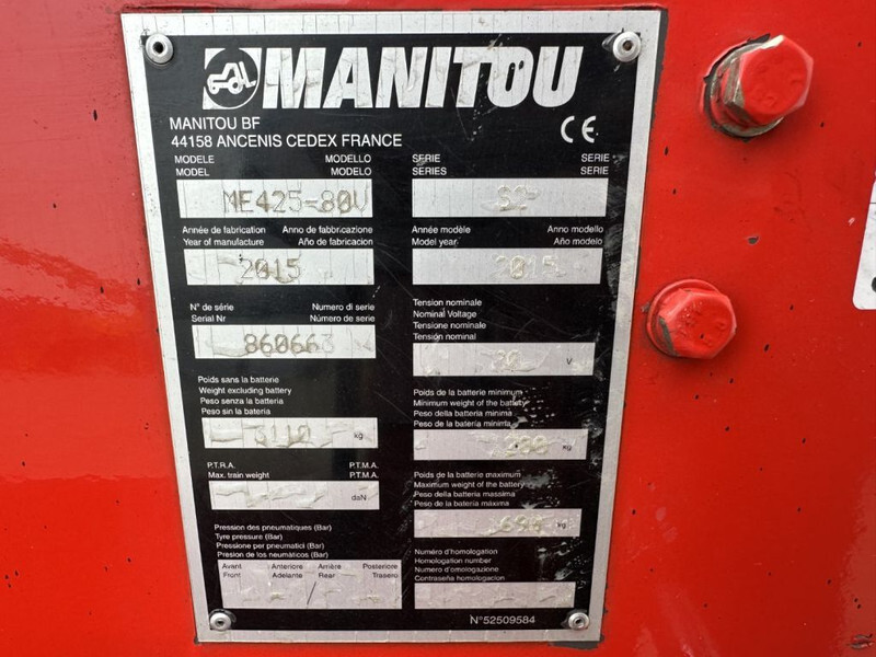 Manitou ME425-80V 2.5 ton Triplex Freelift Sideshift Elektra Heftruck - Электропогрузчик: фото 3 Manitou ME425-80V 2.5 ton Triplex Freelift Sideshift Elektra Heftruck - Электропогрузчик: фото 3