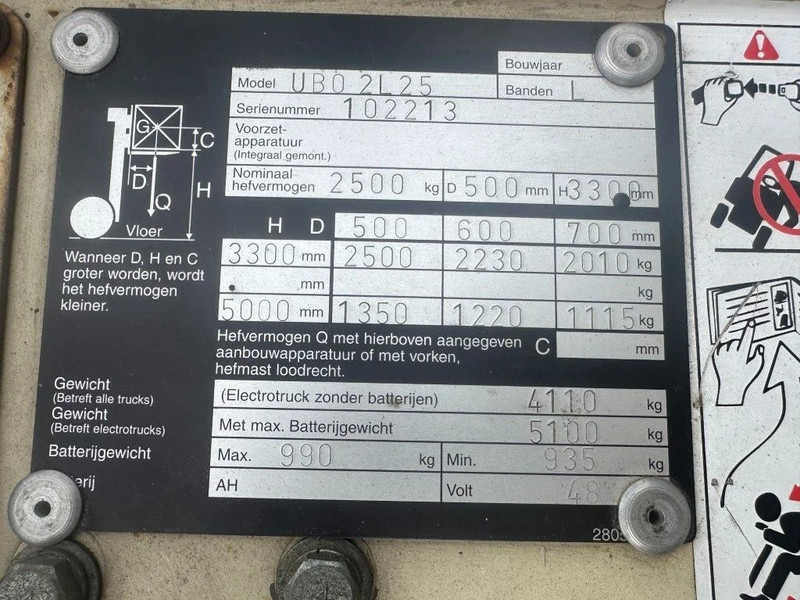 Nissan 2.5 ton Duplex Elektra Heftruck 5 meter hefhoogte - Электропогрузчик: фото 3 Nissan 2.5 ton Duplex Elektra Heftruck 5 meter hefhoogte - Электропогрузчик: фото 3