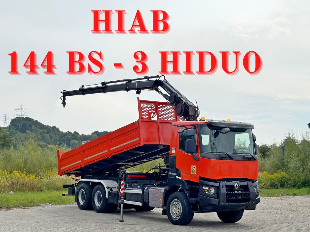 Renault K 380 * HIAB 144 BS - 3 HIDUO + FUNK * 6x4 * TOP - Самосвал, Автоманипулятор: фото 1 Renault K 380 * HIAB 144 BS - 3 HIDUO + FUNK * 6x4 * TOP - Самосвал, Автоманипулятор: фото 1