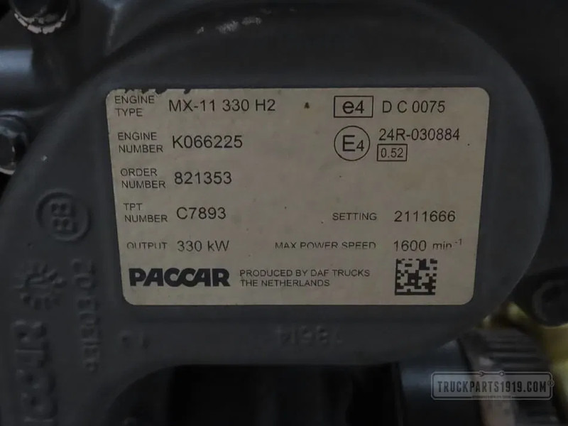 DAF 2164501 Motor MX11 330 H2 Euro6 - Двигатель для Грузовиков: фото 3 DAF 2164501 Motor MX11 330 H2 Euro6 - Двигатель для Грузовиков: фото 3
