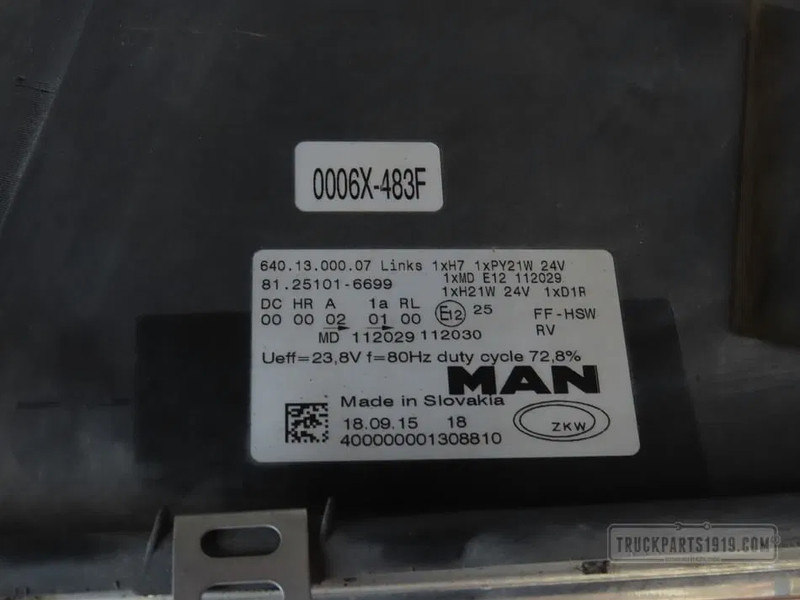 MAN 81.25101.6699 | Koplamp Li. - Передняя фара для Грузовиков: фото 3 MAN 81.25101.6699 | Koplamp Li. - Передняя фара для Грузовиков: фото 3