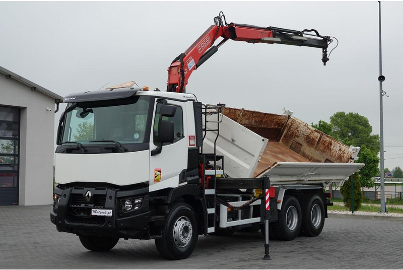 Самосвал, Автоманипулятор Renault C 380 / 6x4 / WYWROTKA 3 STRONNA  + HDS FASSI F135 / HYDROBURTA: фото 8