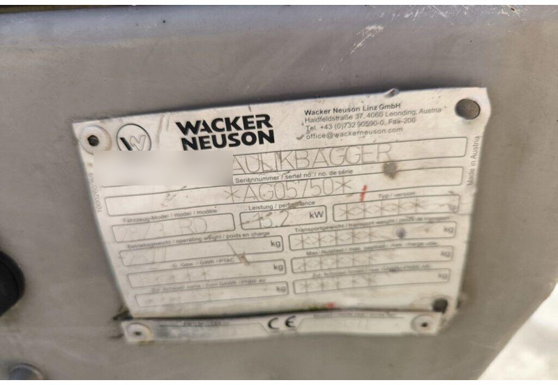 Мини-экскаватор WACKER NEUSON 28Z3 RD - Crawler mini excavator: фото 14