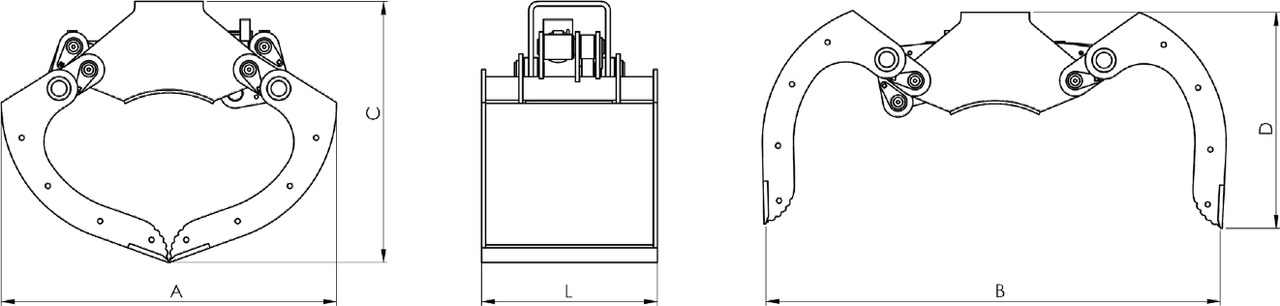 Clamshell bucket withouth side-walls BV-MR 400 - Грейферный ковш для Кранов-манипуляторов: фото 4 Clamshell bucket withouth side-walls BV-MR 400 - Грейферный ковш для Кранов-манипуляторов: фото 4