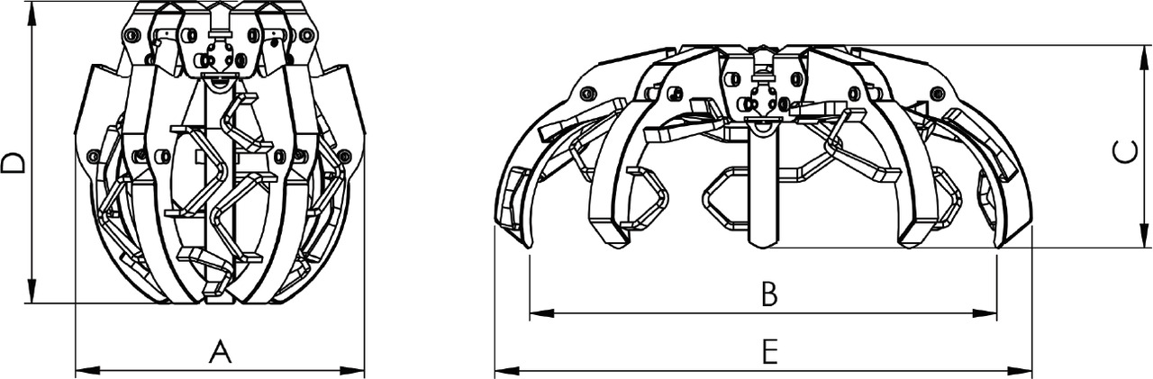 Polyp grabs for sawn timber PLP-W 290/5 - Грейфер для Кранов-манипуляторов: фото 3 Polyp grabs for sawn timber PLP-W 290/5 - Грейфер для Кранов-манипуляторов: фото 3