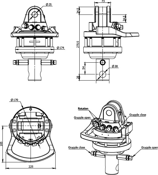 Rotator hidráulico eje R5C - Гидравлика для Кранов-манипуляторов: фото 3 Rotator hidráulico eje R5C - Гидравлика для Кранов-манипуляторов: фото 3