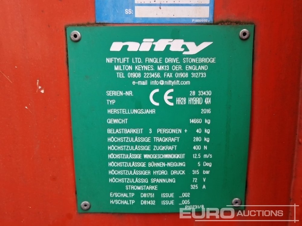 Подъёмник 2016 Niftylift HR28 Hybrid: фото 35