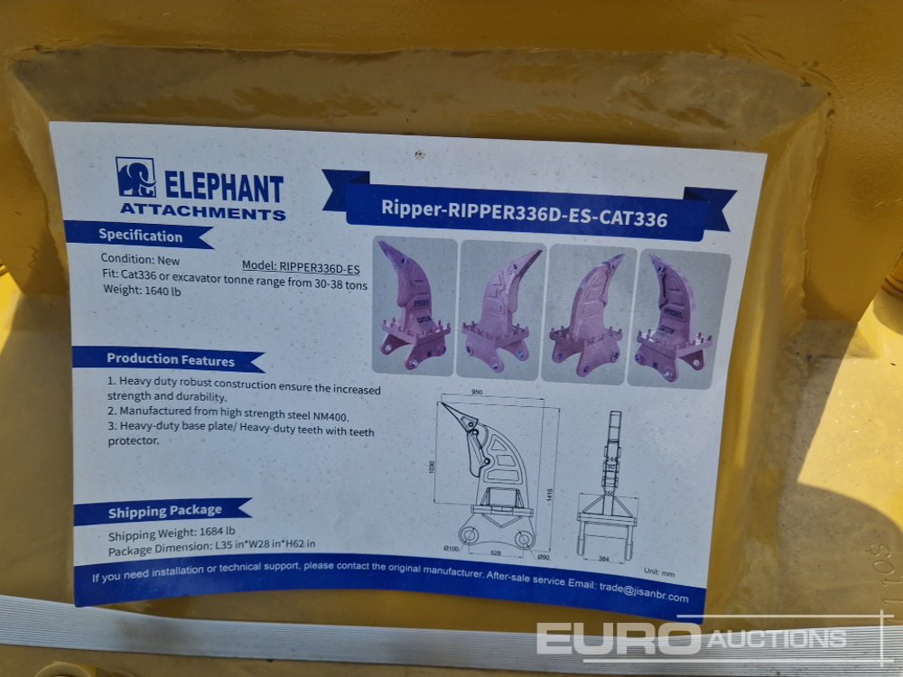 Unused 2025 Elephant RIPPER336D-ES - Рыхлитель для Экскаваторов: фото 5 Unused 2025 Elephant RIPPER336D-ES - Рыхлитель для Экскаваторов: фото 5
