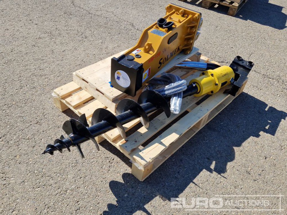 Unused Set of Hydraulic Breaker Solmek HM 150, Auger to suit 1.5 - 4.5 Ton Excavator to suit JPC Excavator / Conjunto Martillo Solmek HM-150 y Ahollador para Excavarota de 1,5 - 4,5 Ton para Excavador - Ковш: фото 1 Unused Set of Hydraulic Breaker Solmek HM 150, Auger to suit 1.5 - 4.5 Ton Excavator to suit JPC Excavator / Conjunto Martillo Solmek HM-150 y Ahollador para Excavarota de 1,5 - 4,5 Ton para Excavador - Ковш: фото 1