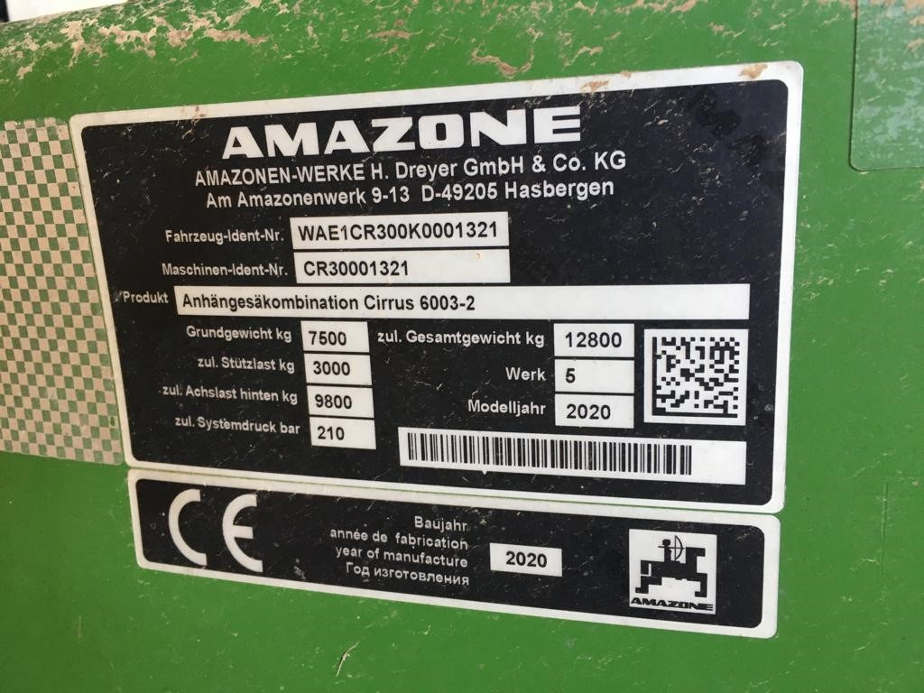 Amazone Cirrus 6003-2 - Сеялка: фото 4 Amazone Cirrus 6003-2 - Сеялка: фото 4