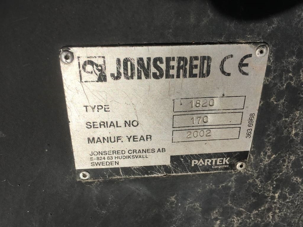 JONSERED 1820 - Кран-манипулятор для Грузовиков: фото 3 JONSERED 1820 - Кран-манипулятор для Грузовиков: фото 3