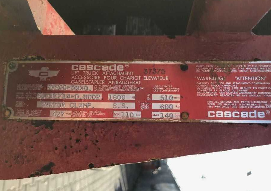 Захват для Погрузочно-разгрузочной техники Cascade 55-D-CC-50XQ, Kartonklammer: фото 6