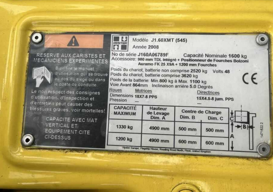 Hyster J1.60XMT - Электропогрузчик: фото 4 Hyster J1.60XMT - Электропогрузчик: фото 4