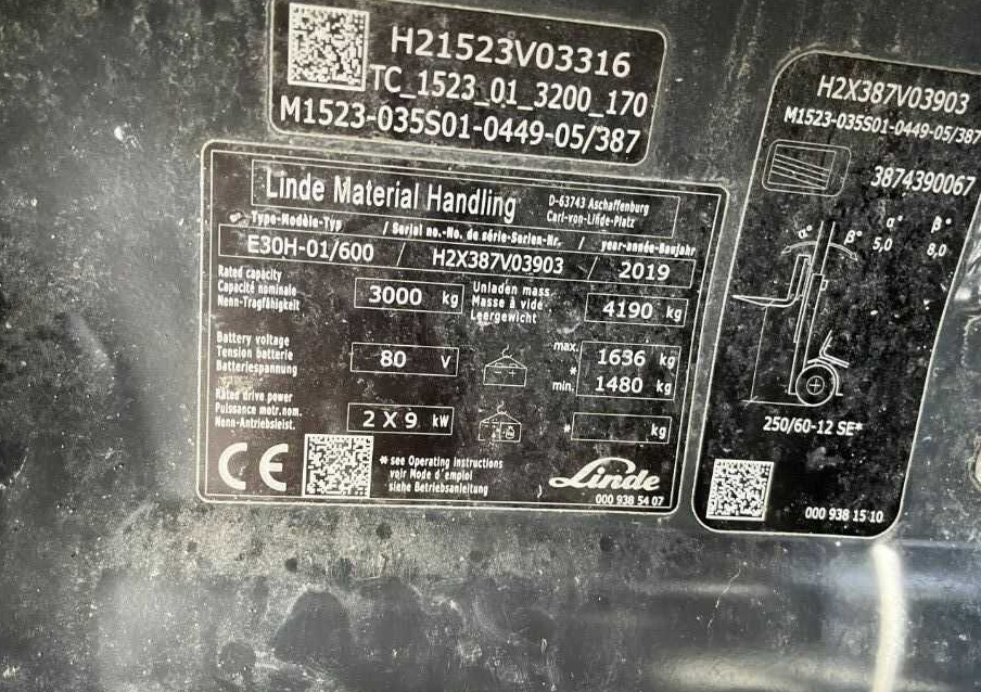 Linde E30H-01/600 - Электропогрузчик: фото 4 Linde E30H-01/600 - Электропогрузчик: фото 4