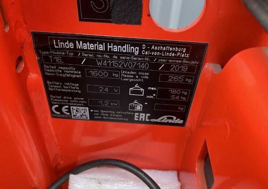 Linde T16 - Тележка: фото 4 Linde T16 - Тележка: фото 4