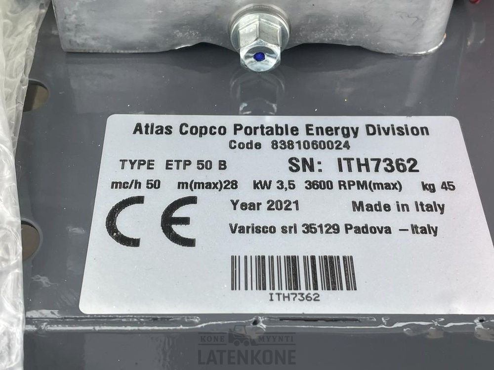 Насос для воды Atlas Copco ETP 50B vesipumppu: фото 17