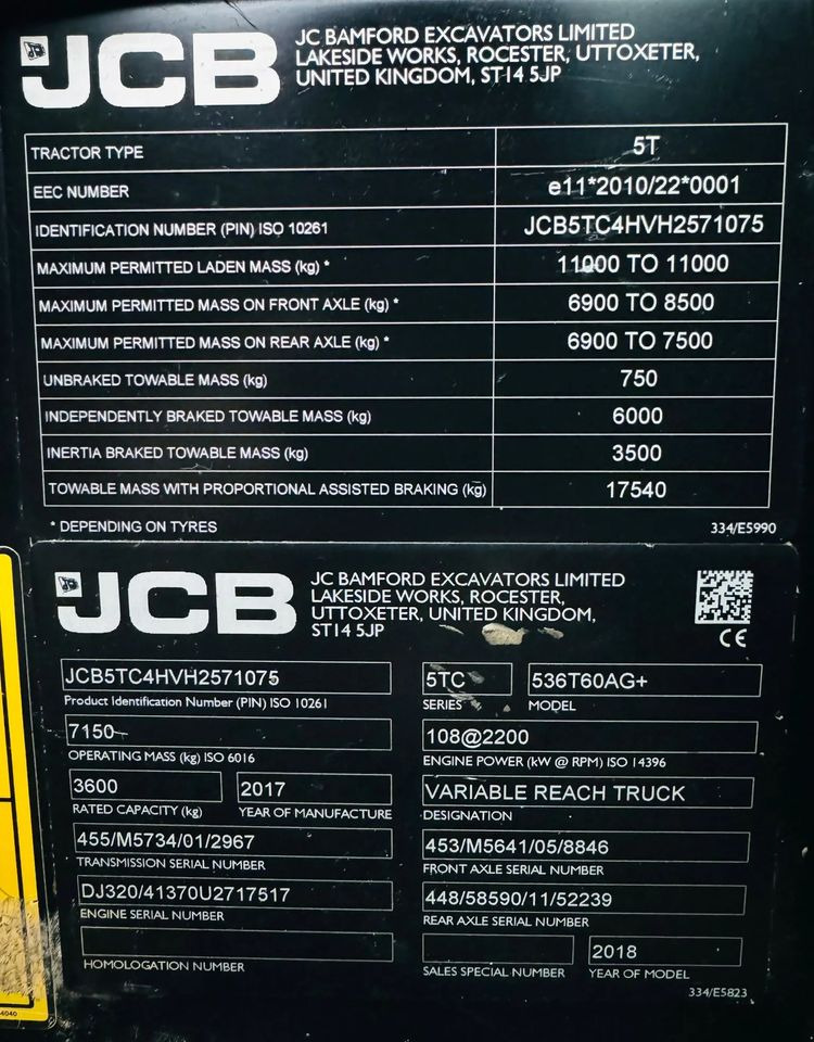 Телескопический погрузчик JCB 536-60 Agri Plus: фото 15