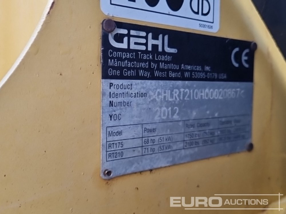 Мини-погрузчик с бортовым поворотом 2012 Gehl RT210: фото 37 Мини-погрузчик с бортовым поворотом 2012 Gehl RT210: фото 37