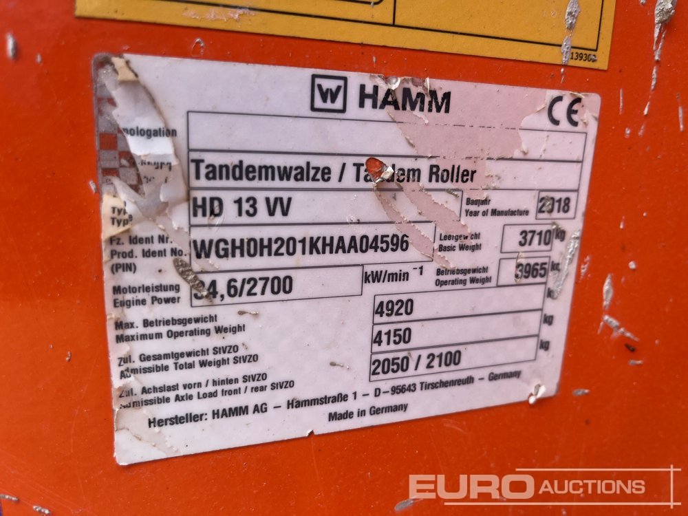 2018 Hamm HD13VV - Каток: фото 4 2018 Hamm HD13VV - Каток: фото 4