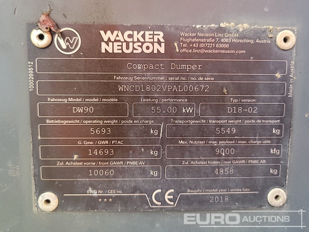 Мини-самосвал 2018 Wacker Neuson DW90: фото 34 Мини-самосвал 2018 Wacker Neuson DW90: фото 34