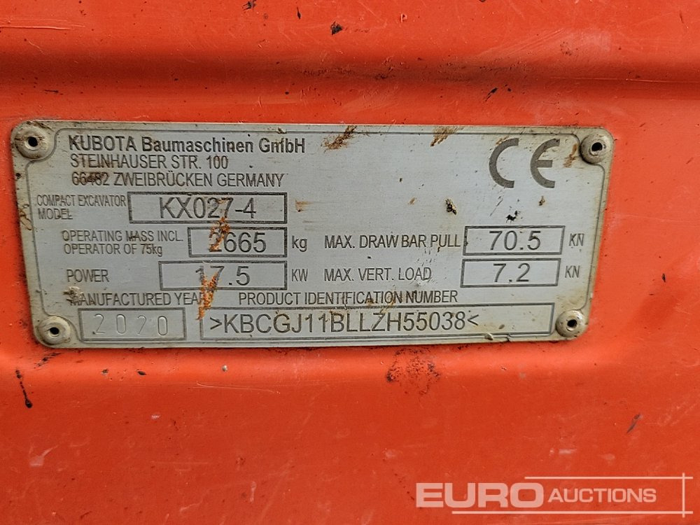 Мини-экскаватор 2020 Kubota KX027-4: фото 46