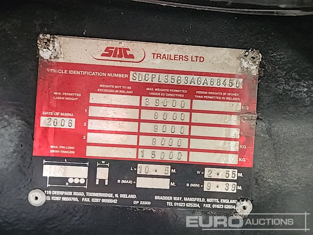 Полуприцеп бортовой/ Платформа SDC 45' Tri Axle Extendable Flat Trailer, Rear Steer Axle, PBW Axles: фото 31