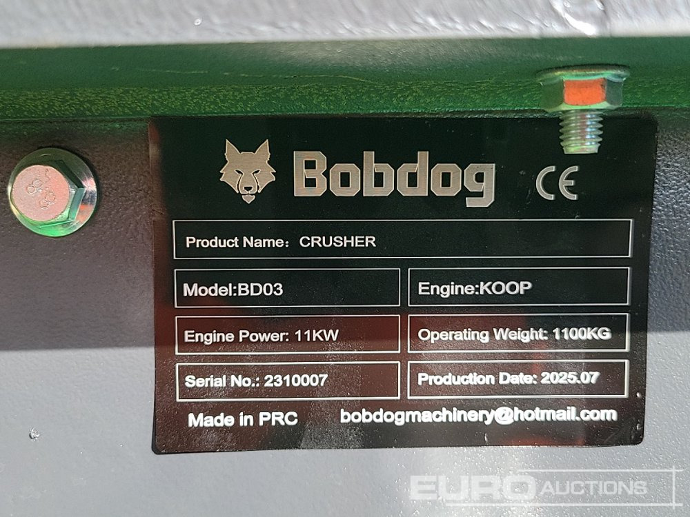 Unused 2025 Bobdog BD03 - Дробилка: фото 1 Unused 2025 Bobdog BD03 - Дробилка: фото 1