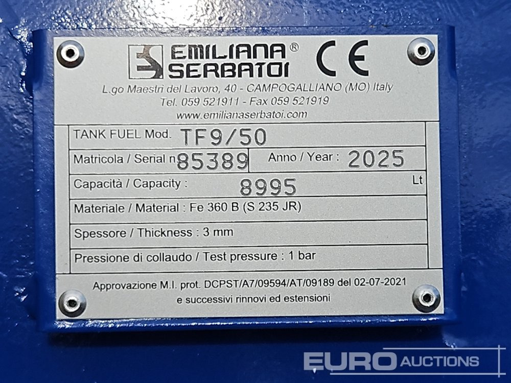 Резервуар для хранения Unused 2025 Emiliana Serbatoi TF9/50: фото 13 Резервуар для хранения Unused 2025 Emiliana Serbatoi TF9/50: фото 13