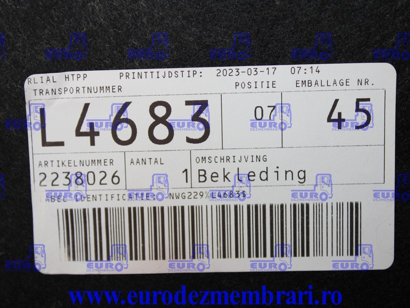 ELEMENT INTERIOR CABINA DAF XF XG 2238026 - Кабина и интерьер для Грузовиков: фото 3 ELEMENT INTERIOR CABINA DAF XF XG 2238026 - Кабина и интерьер для Грузовиков: фото 3