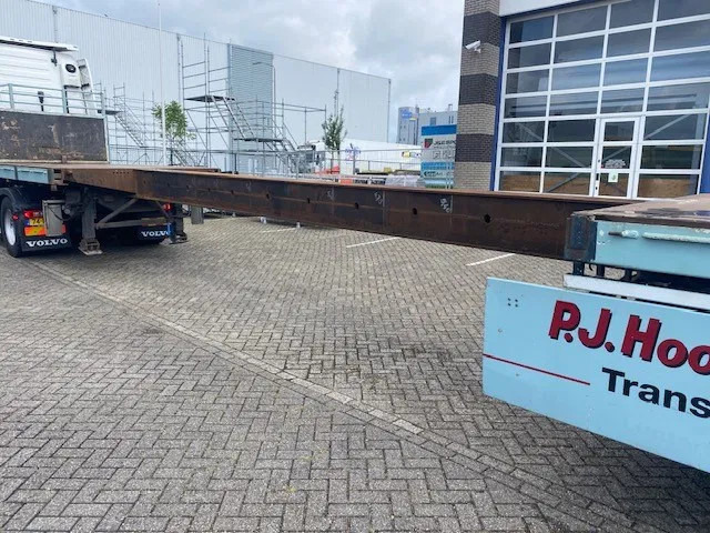 Floor robuuste vlakke oplegger ,uitschuifbaar, ,stuurassen, 20 mtr met stalen bodem/frame. kranenprofiel. - Полуприцеп бортовой/ Платформа: фото 1 Floor robuuste vlakke oplegger ,uitschuifbaar, ,stuurassen, 20 mtr met stalen bodem/frame. kranenprofiel. - Полуприцеп бортовой/ Платформа: фото 1